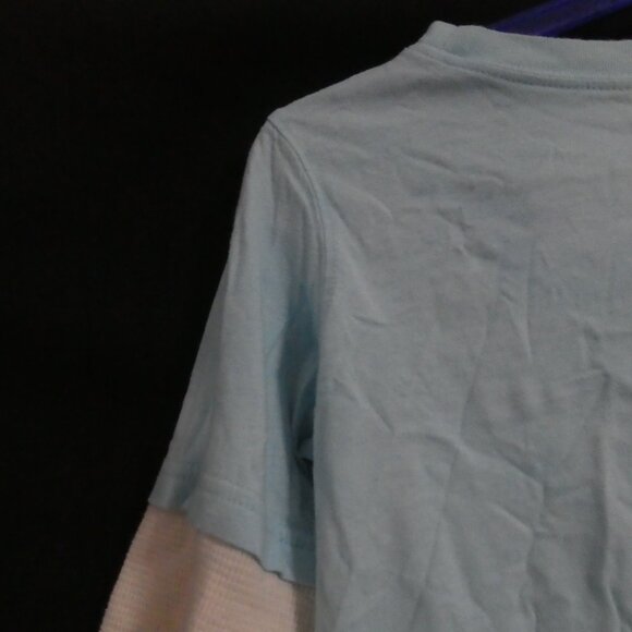 CARTER'S | size 5 | Light Blue Monkey Shirt With Contrasting White Sleeves | EUC - Picture 9 of 16